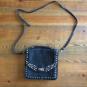 Crossbody black rock n’ roll style purse